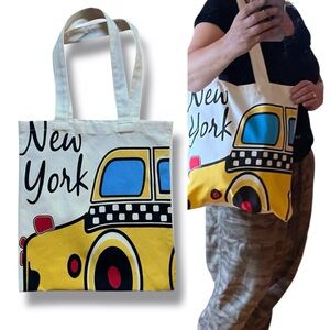 New York City canvas Tote Bag NWT yellow taxi cute